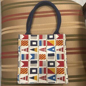 Rock flower paper itsy bitsy gift tote bag SAIL FLAGS coastal beach nautical